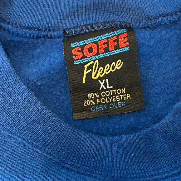 Vintage Soffee Fleece Royal Blue "USA Original" Sweatshirt ~ Women's Size XL - Picture 4 of 4